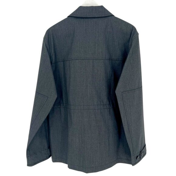 J. Hillburn Men's Field Jacket Size M (?) Gray Blue Camo Lining Full Zip Button - Picture 15 of 16